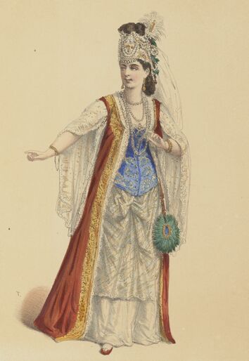 M.elle Devéria, in the role of Roxane, in Les Turcs, Théâtre des Folies dramatiques